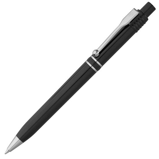 Ручка шариковая Raja Chrome, черная - подробное фото