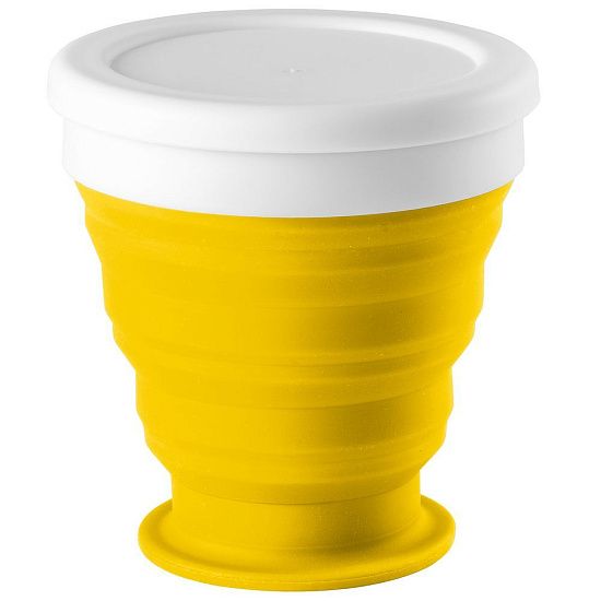 Складной стакан с крышкой Astrada, желтый - подробное фото