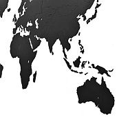 Деревянная карта мира World Map Wall Decoration Large, черная - фото
