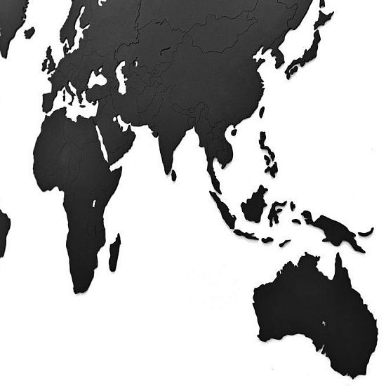 Деревянная карта мира World Map Wall Decoration Large, черная - подробное фото