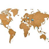 Деревянная карта мира World Map Wall Decoration Large, коричневая - фото