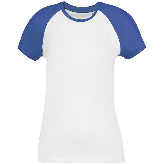 Футболка женская T-bolka Bicolor Lady, белая с синим - подробное фото