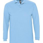 Рубашка поло мужская с длинным рукавом WINTER II 210 голубая - фото