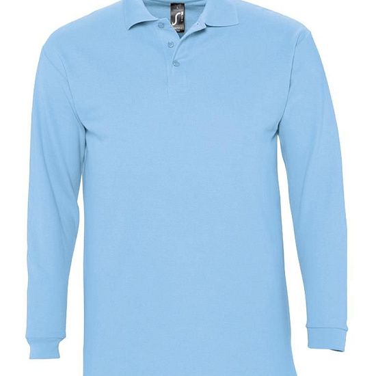 Рубашка поло мужская с длинным рукавом WINTER II 210 голубая - подробное фото