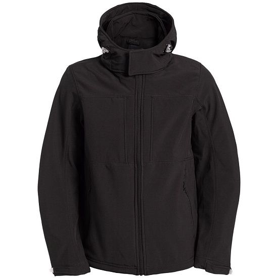 Куртка мужская Hooded Softshell черная - подробное фото