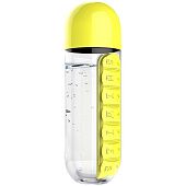 Бутылка с таблетницей In Style, желтая - фото