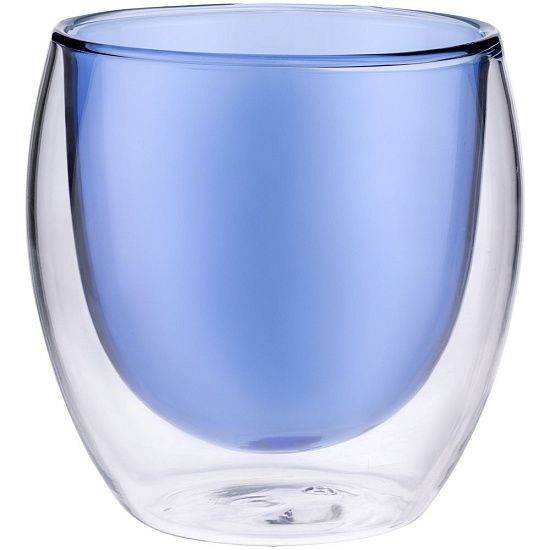 Стакан с двойными стенками Glass Bubble, синий - подробное фото
