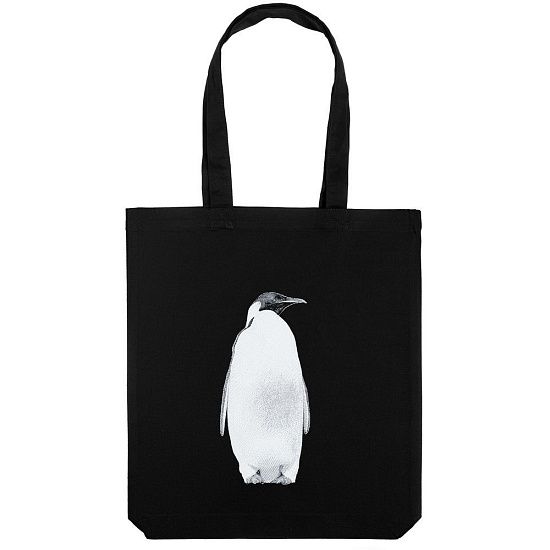 Холщовая сумка Like a Penguin, черная - подробное фото