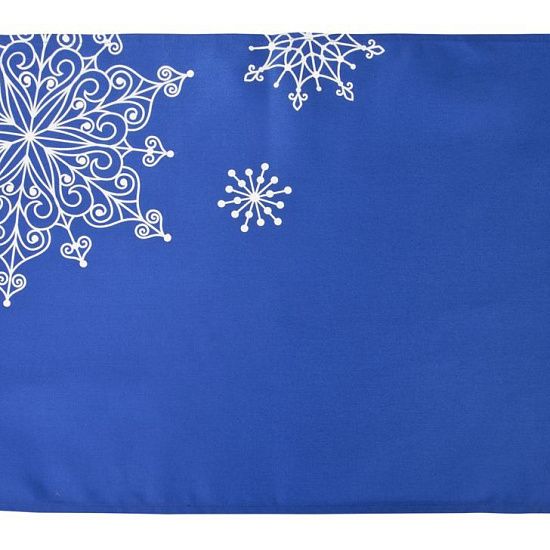 Декоративная салфетка «Снежинки», синяя - подробное фото
