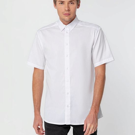Рубашка мужская с коротким рукавом Collar, белая - подробное фото