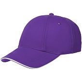 Бейсболка Canopy, фиолетовая с белым кантом - фото