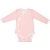 Боди детское Baby Prime, розовое с молочно-белым - фото