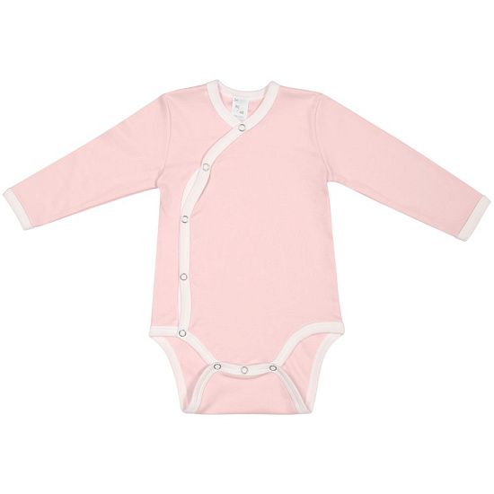 Боди детское Baby Prime, розовое с молочно-белым - подробное фото