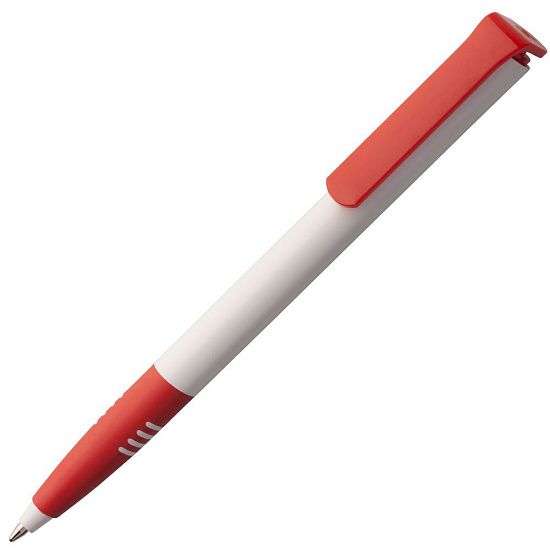 Ручка шариковая Senator Super Soft, белая с красным - подробное фото
