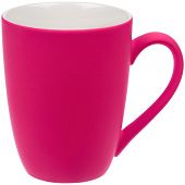 Кружка Good Morning с покрытием софт-тач, ярко-розовая (фуксия) - фото