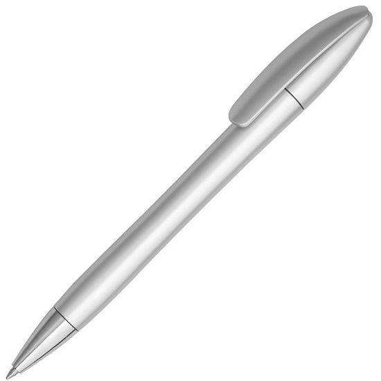 Ручка шариковая Moon Metallic, серебристая - подробное фото