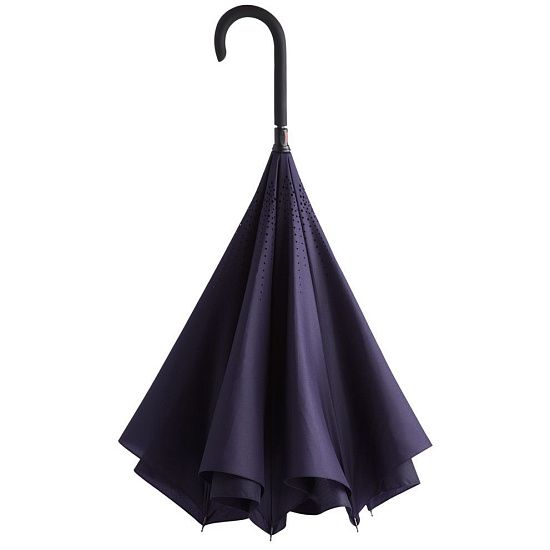 Зонт наоборот Style, трость, темно-синий - подробное фото