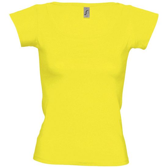 Футболка женская MELROSE 150 с глубоким вырезом, лимонно-желтая - подробное фото