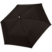 Зонт складной Fiber Alu Flach, черный - фото