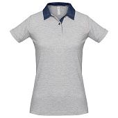 Рубашка поло женская DNM Forward серый меланж - фото