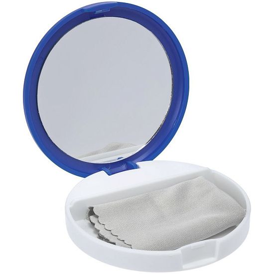Зеркало с подставкой для телефона Self, синее с белым - подробное фото