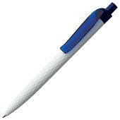Ручка шариковая Prodir QS01 PMT-T, бело-синяя - фото