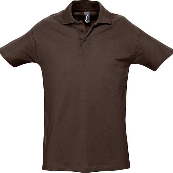 Рубашка поло мужская SPRING 210, шоколадно-коричневая - подробное фото