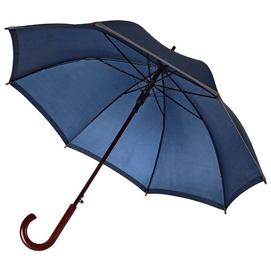 Зонт-трость светоотражающий Reflect, синий - подробное фото