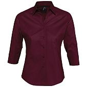 Рубашка женская с рукавом 3/4 EFFECT 140, бордовая - фото