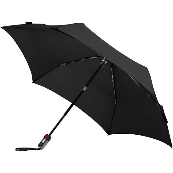 Зонт складной TS220 с безопасным механизмом, черный - подробное фото