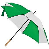 Зонт-трость Milkshake, белый с зеленым - фото