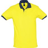Рубашка поло Prince 190, желтая с темно-синим - фото