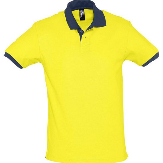 Рубашка поло Prince 190, желтая с темно-синим - подробное фото