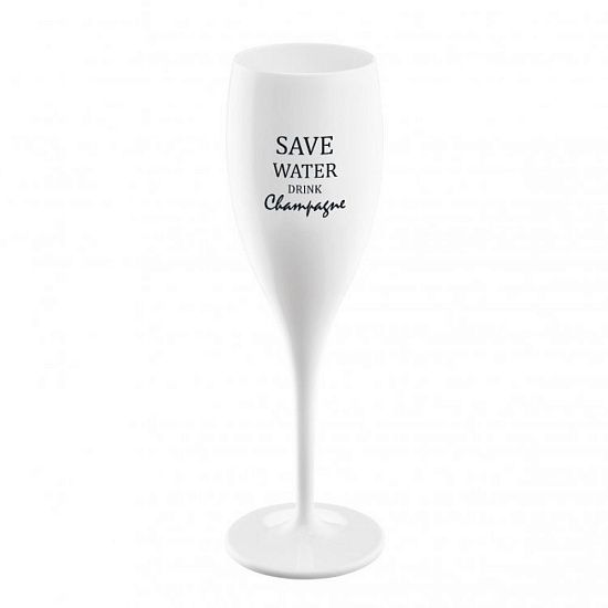 Бокал для шампанского Save Water Drink Champange, белый - подробное фото