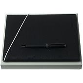 Набор Spring: папка с блокнотом А5 и ручка, черный - фото