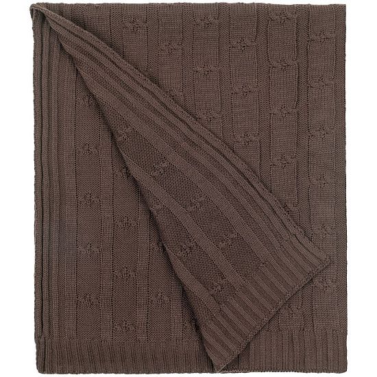 Плед Trenza, коричневый (какао) - подробное фото