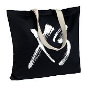 Холщовая сумка «ХЗ» с внутренним карманом, черная с белым - фото