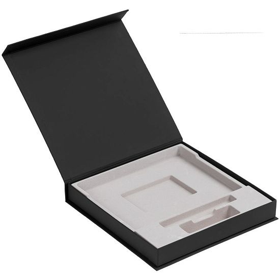 Коробка Memoria под ежедневник, аккумулятор и ручку, черная - подробное фото