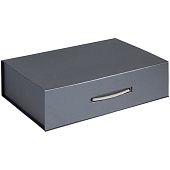 Коробка Case, подарочная, темно-серебристая - фото