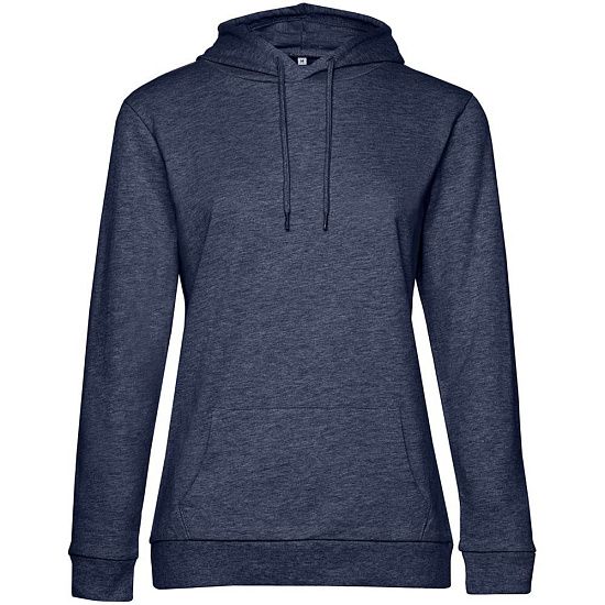 Толстовка с капюшоном женская Hoodie, синий меланж - подробное фото