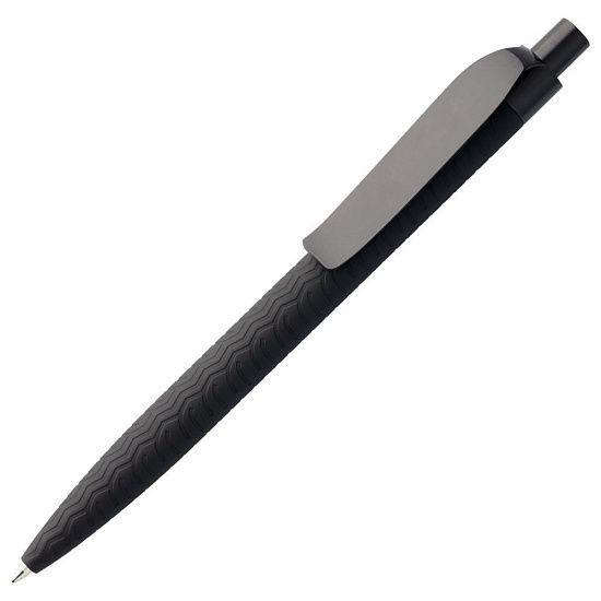 Ручка шариковая Prodir QS03 PRP Tyre Soft Touch, черная - подробное фото
