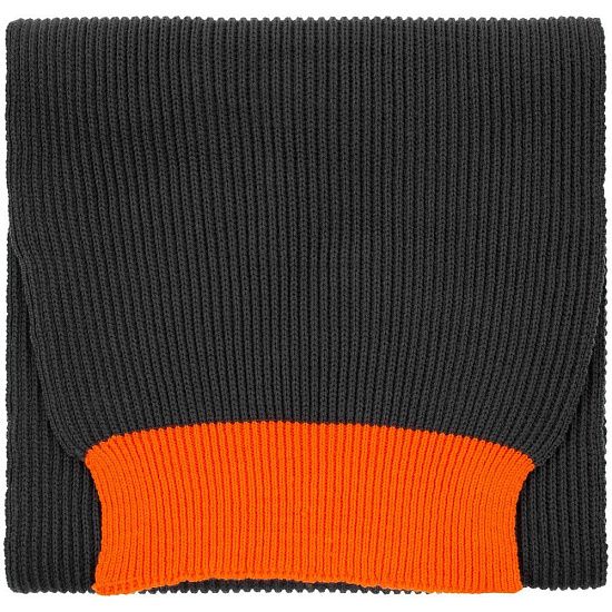 Шарф Snappy, темно-серый с оранжевым - подробное фото