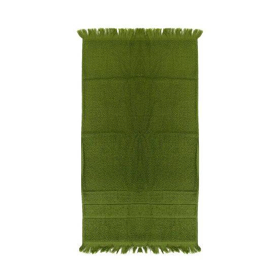 Полотенце для рук Essential с бахромой, оливково-зеленое - подробное фото