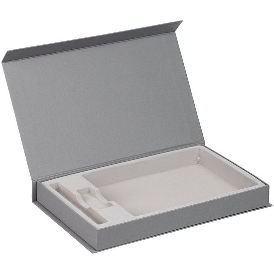 Коробка Horizon Magnet под ежедневник, флешку и ручку, серая - подробное фото
