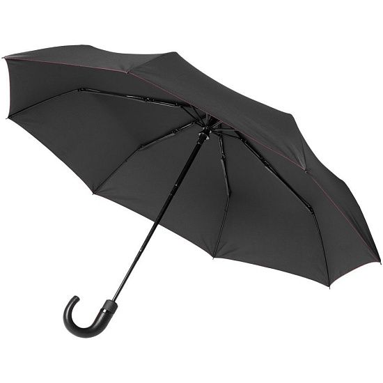 Зонт складной Lui, черный с красным - подробное фото