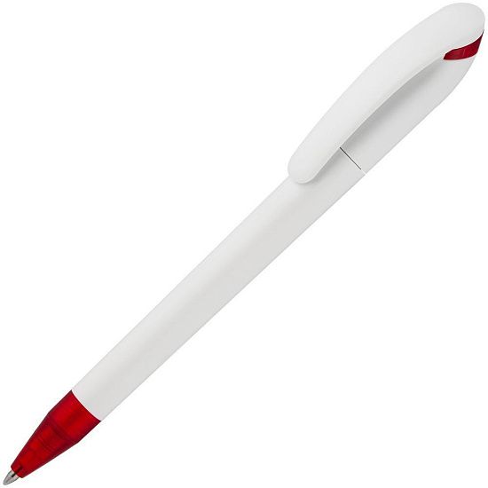 Ручка шариковая Beo Sport, белая с красным - подробное фото