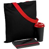 Набор Velours Bag, черный с красным - фото