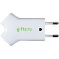 Сетевое зарядное устройство Uniscend Double USB, белое