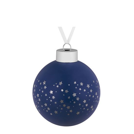 Елочный шар Stars, 8 см, синий - подробное фото