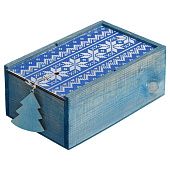 Коробка деревянная «Скандик», малая, синяя - фото